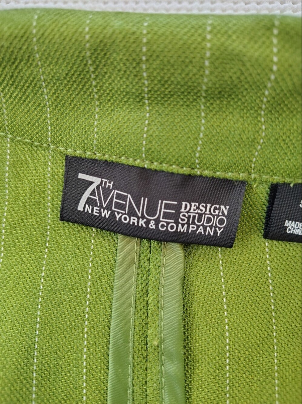 New York & Company Lime Green Pinstripe Blazer Size S - Picture 5 of 8